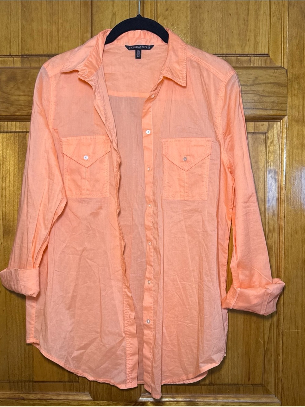 Victoria's Secret Women’s Peach Button-Down Shirt
